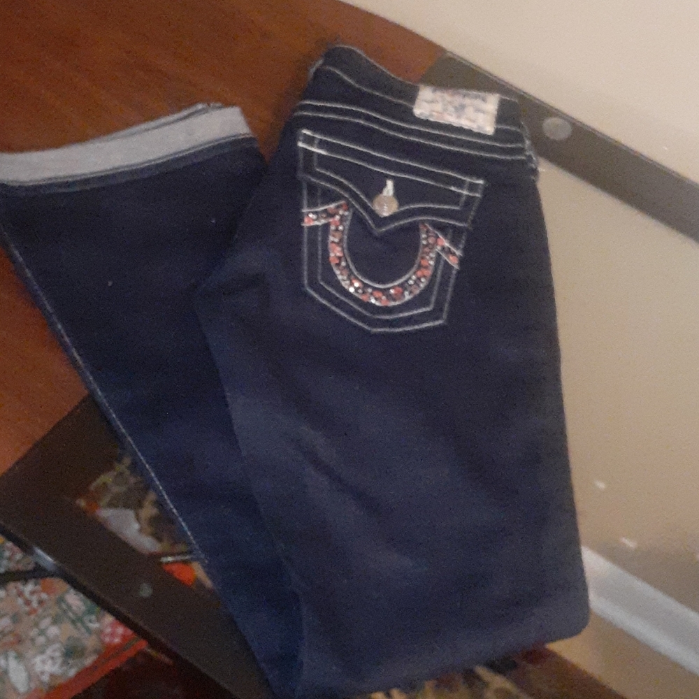 True Religion Becky studded pocket jeans.